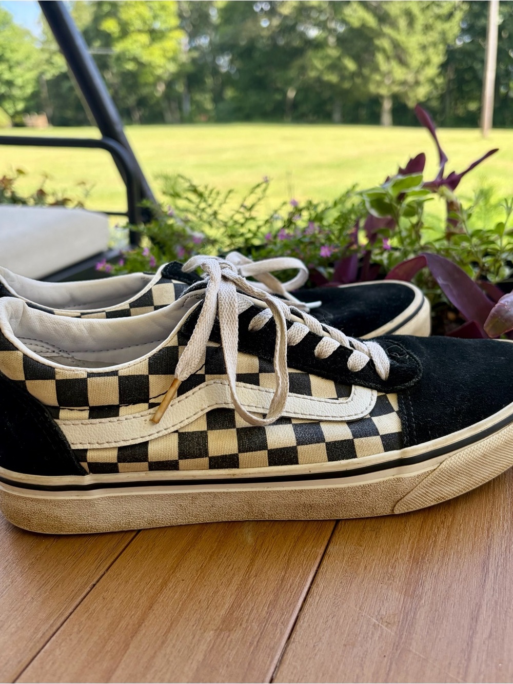 Vans Black & White Checkerboard Old Skool Sneakers - Picture 2 of 4